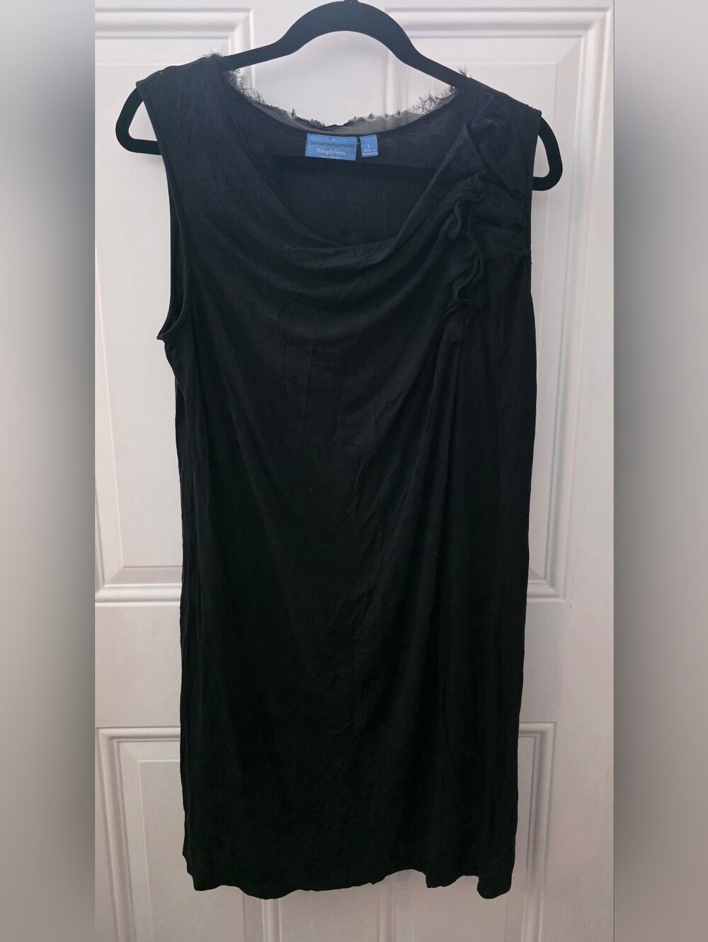 Simply Vera Vera Wang Black Sleeveless Draped Shift Dress
